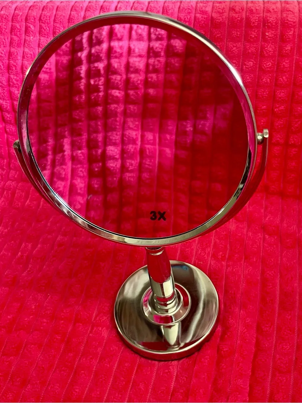 Polished Silver Double-Sided Vanity Mirror